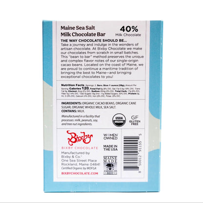 Organic Milk Chocolate Maine Sea Salt Bar