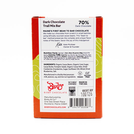 Mountains + Sea Trail Mix 70% Dark Chocolate Bar