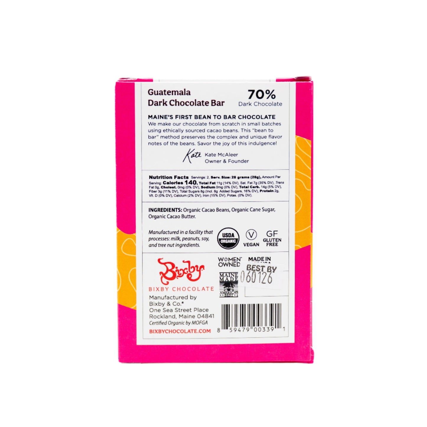 Organic Guatemalan 70% Dark Chocolate Bar