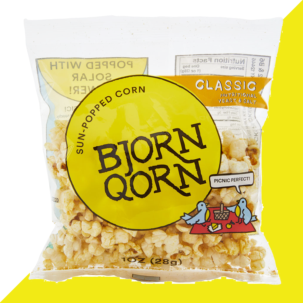 Bjorn Qorn Popcorn Classic Bags - 15-Pack x 1oz Bag case