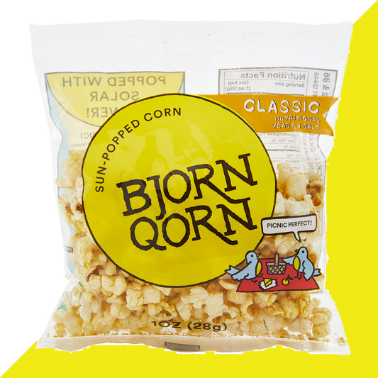 Bjorn Qorn Popcorn Classic Bags - 15-Pack x 1oz Bag case