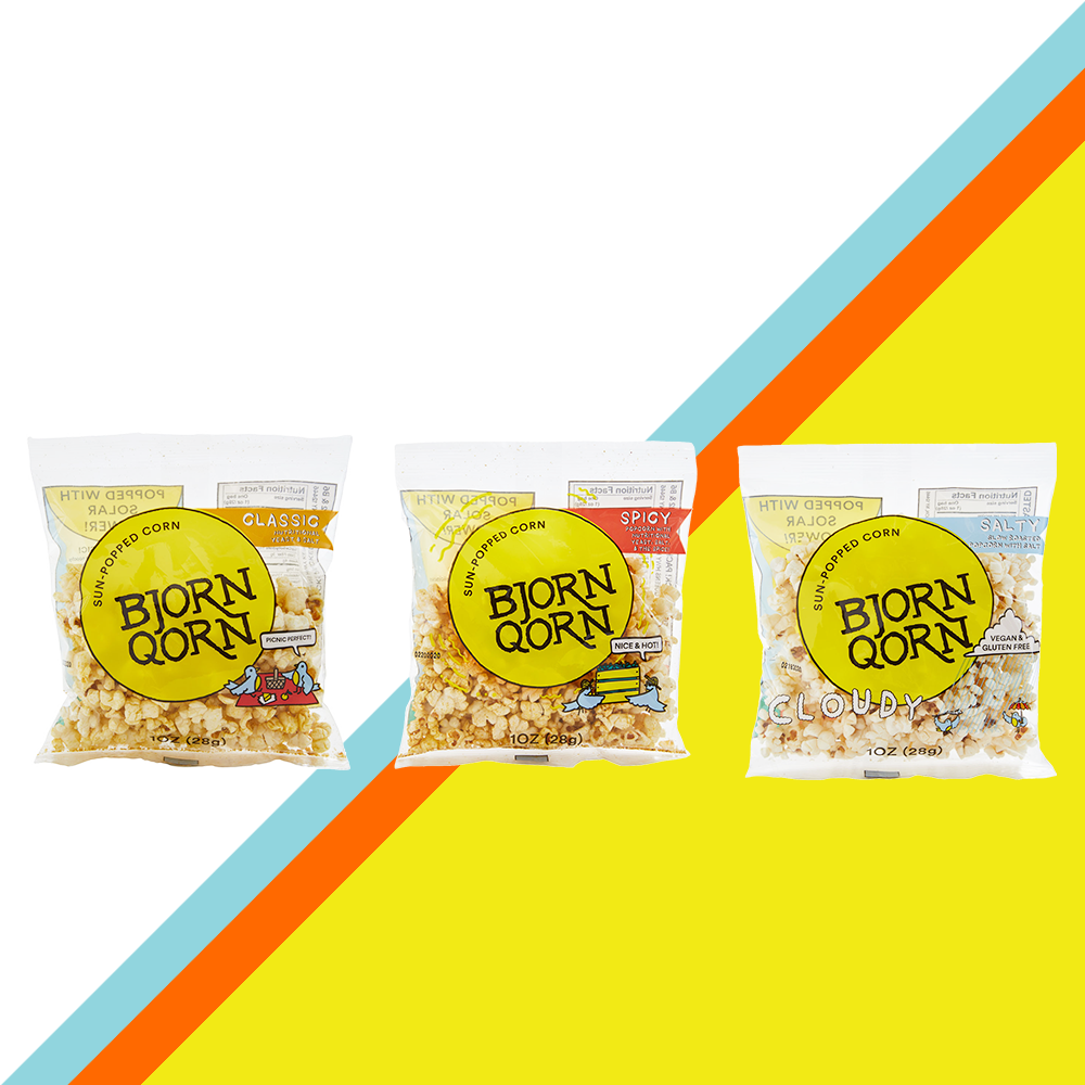 Bjorn Qorn Mix Popcorn Bags - 15-Pack x 1oz Bag case