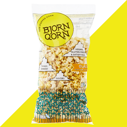 Bjorn Qorn Popcorn Classic Bags - 12-Pack x 3oz Bag