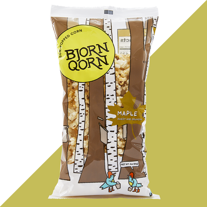 Bjorn Qorn Maple Popcorn Bags - 12-Pack x 3oz Bag