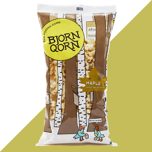 Bjorn Qorn Maple Popcorn Bags - 12-Pack x 3oz Bag