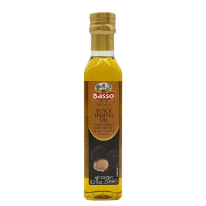 Basso 1904 Black Truffle Infused Extra Virgin Olive Oil – Gourmet Finishing Oil – 250 ml (8.5 fl oz)