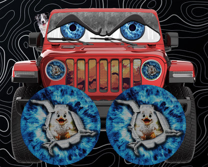 Duck eye round headlight decals