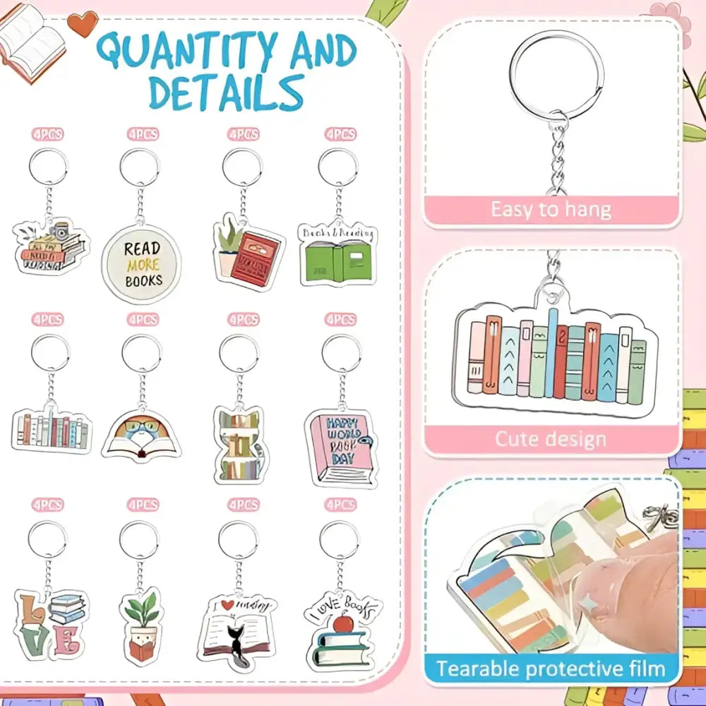 Bookish Keychain - 1 Keychain