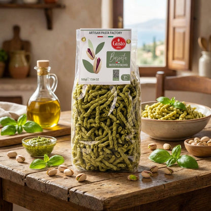 Gusto Etna, Pistachio Busiata Pasta, Spiral Pasta (500 g)