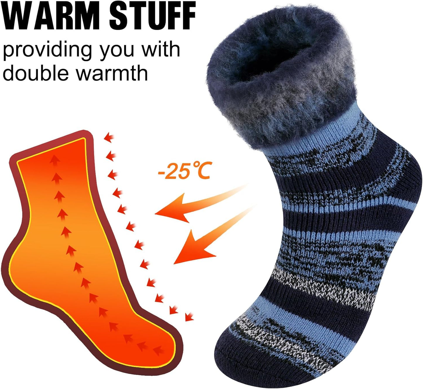 Thermal Socks for Men, Winter Warm Socks Mens for Cold Weather Extreme Temperatures