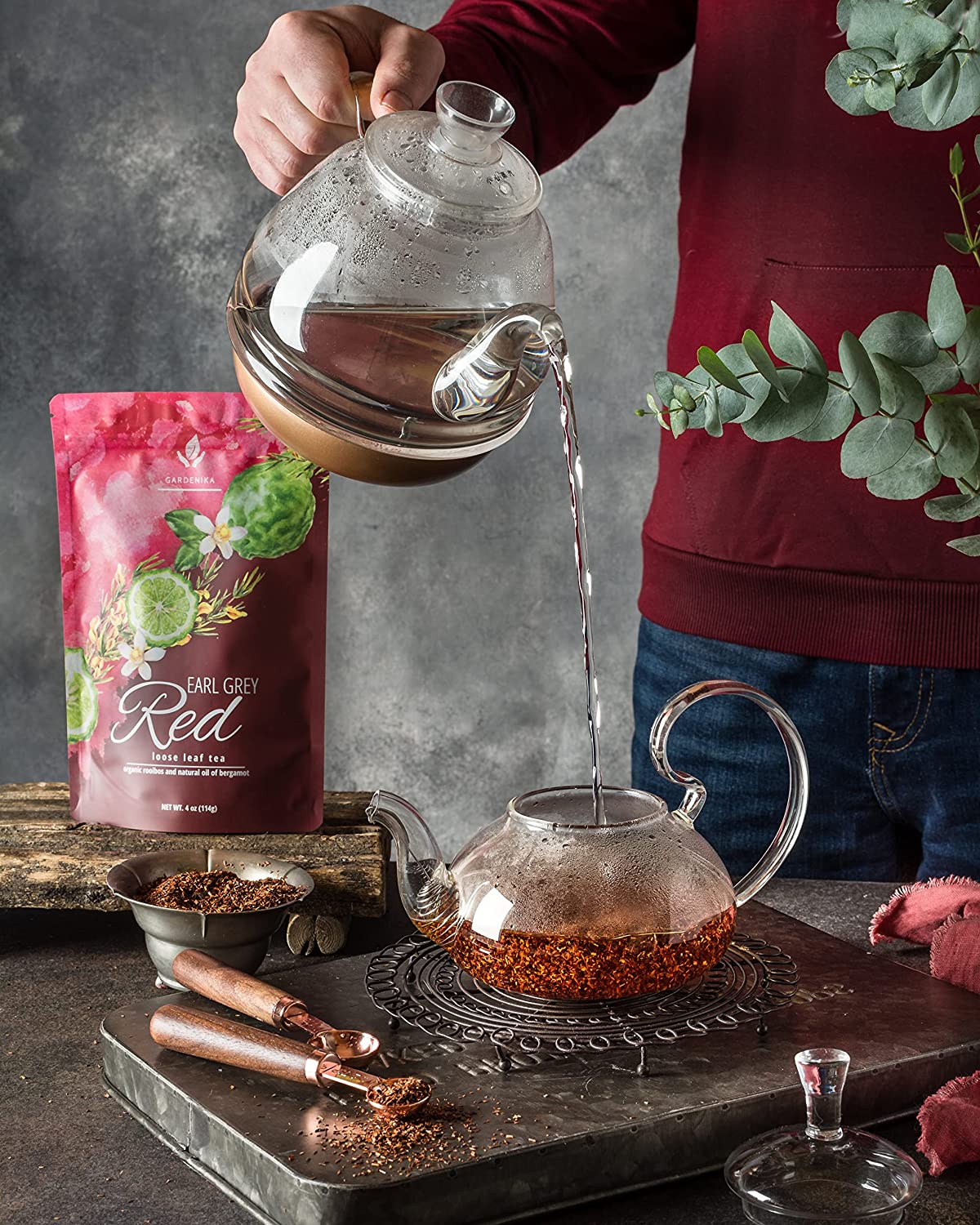 Earl Grey Rooibos Red Tea, Loose Leaf, USDA Organic, Kosher, Caffeine-Free – 4 Oz (113g)