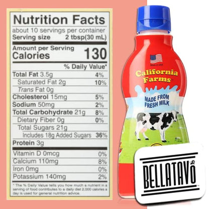 California Farms Sweetened Condensed Milk Full Cream in Squeeze Bottle! Made from Fresh Milk - 14 Oz/ 2 Bottles