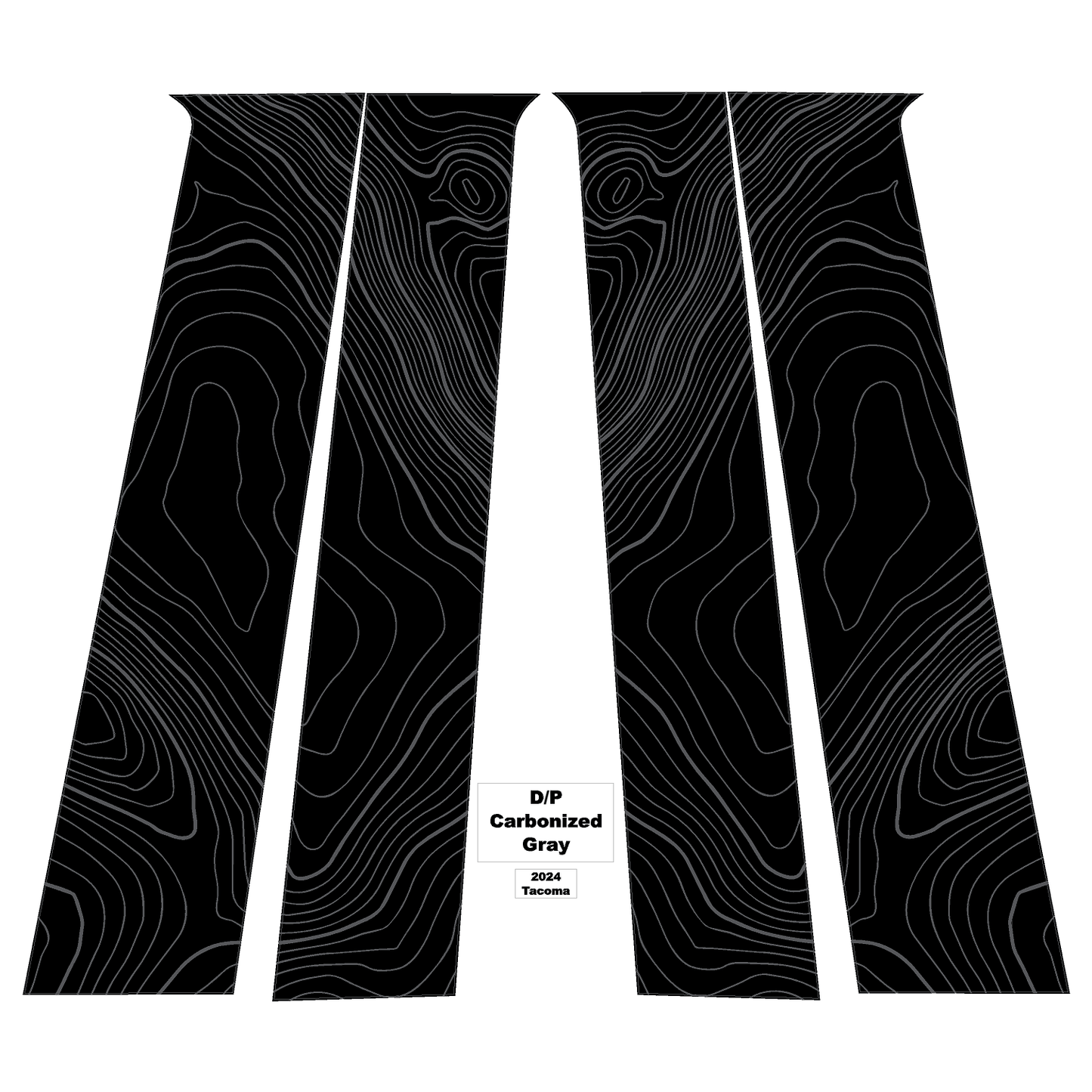 Topographic B Pillar Overlays - 2024+ Tacoma Double Cab / 2025+ 4Runner