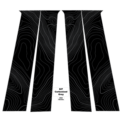 Topographic B Pillar Overlays - 2024+ Tacoma Double Cab / 2025+ 4Runner