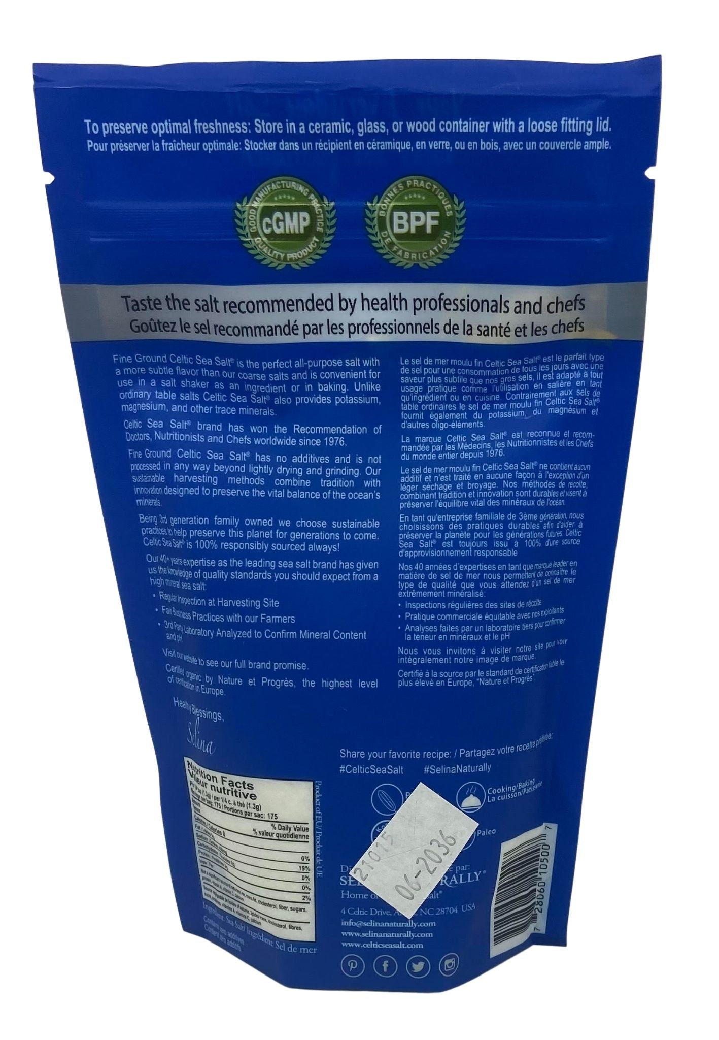 Celtic Sea Salt, Selina