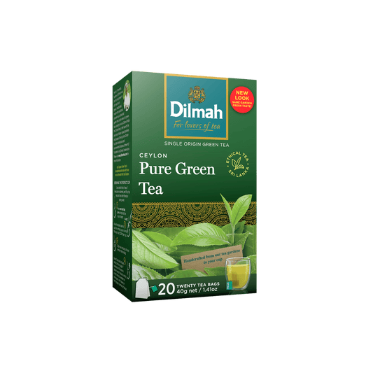 Dilmah Ceylon Pure Green Tea 30g (1.1 oz) – 20 Individually Foil Wrapped Tea Bags