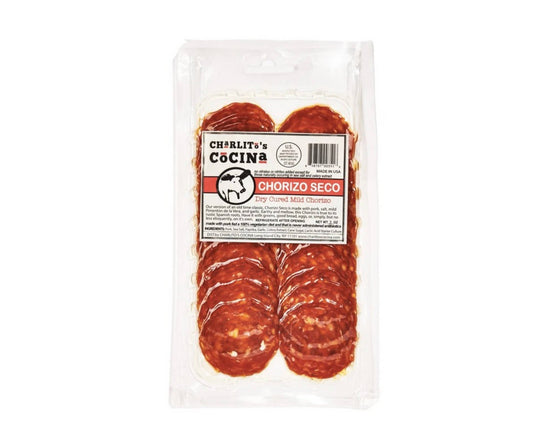 Charlito’s Cocina Chorizo Seco - Dry Cured Mild Chorizo (Presliced) - 15 x 3oz