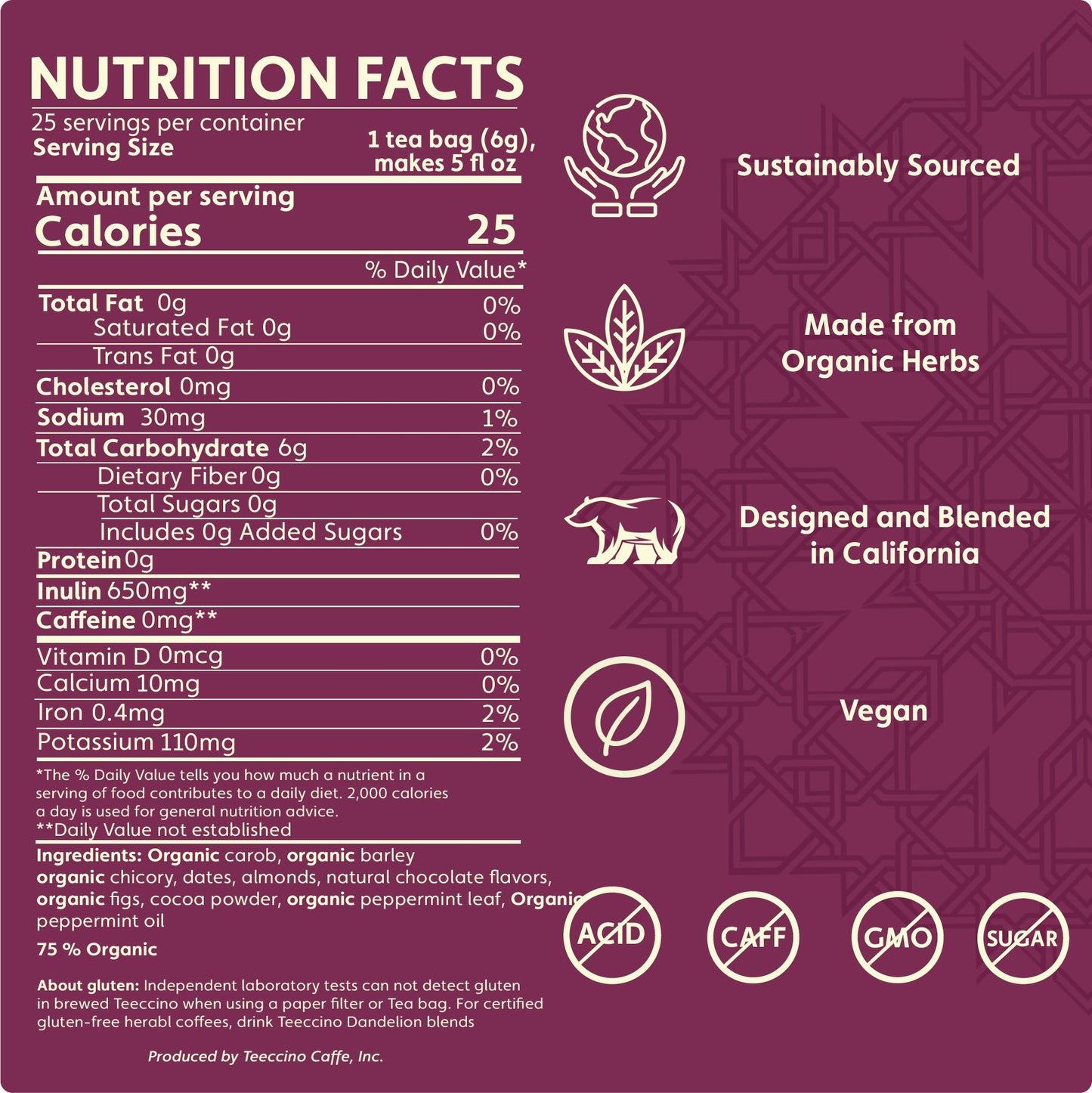 Chocolate Peppermint Roasted Herbal Tea