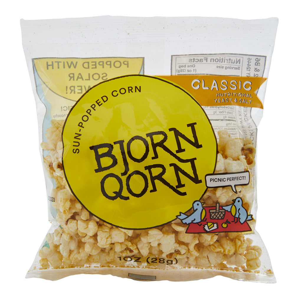 Bjorn Qorn Popcorn Classic Bags - 15-Pack x 1oz Bag case