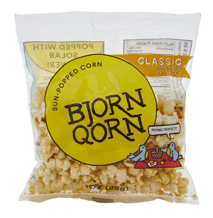 Bjorn Qorn Popcorn Classic Bags - 15-Pack x 1oz Bag case