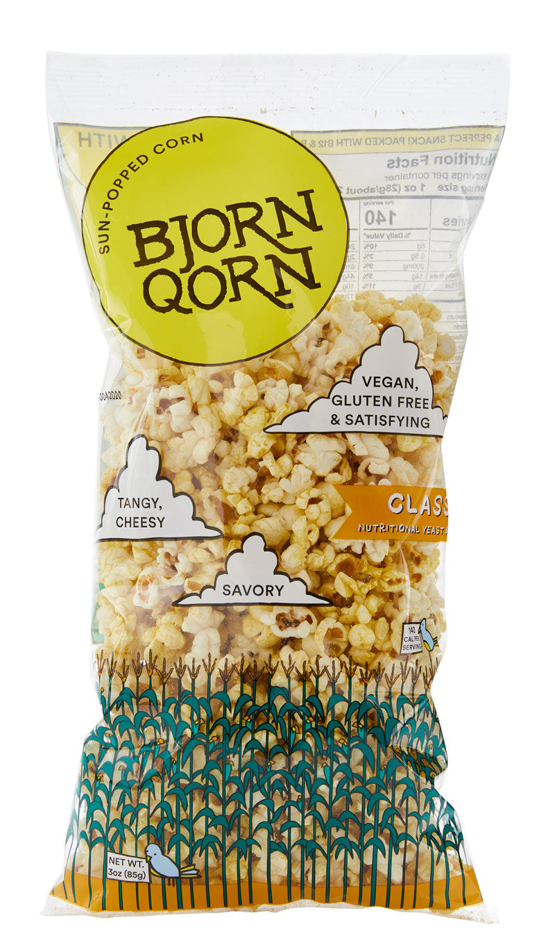 Bjorn Qorn Popcorn Classic Bags - 12-Pack x 3oz Bag