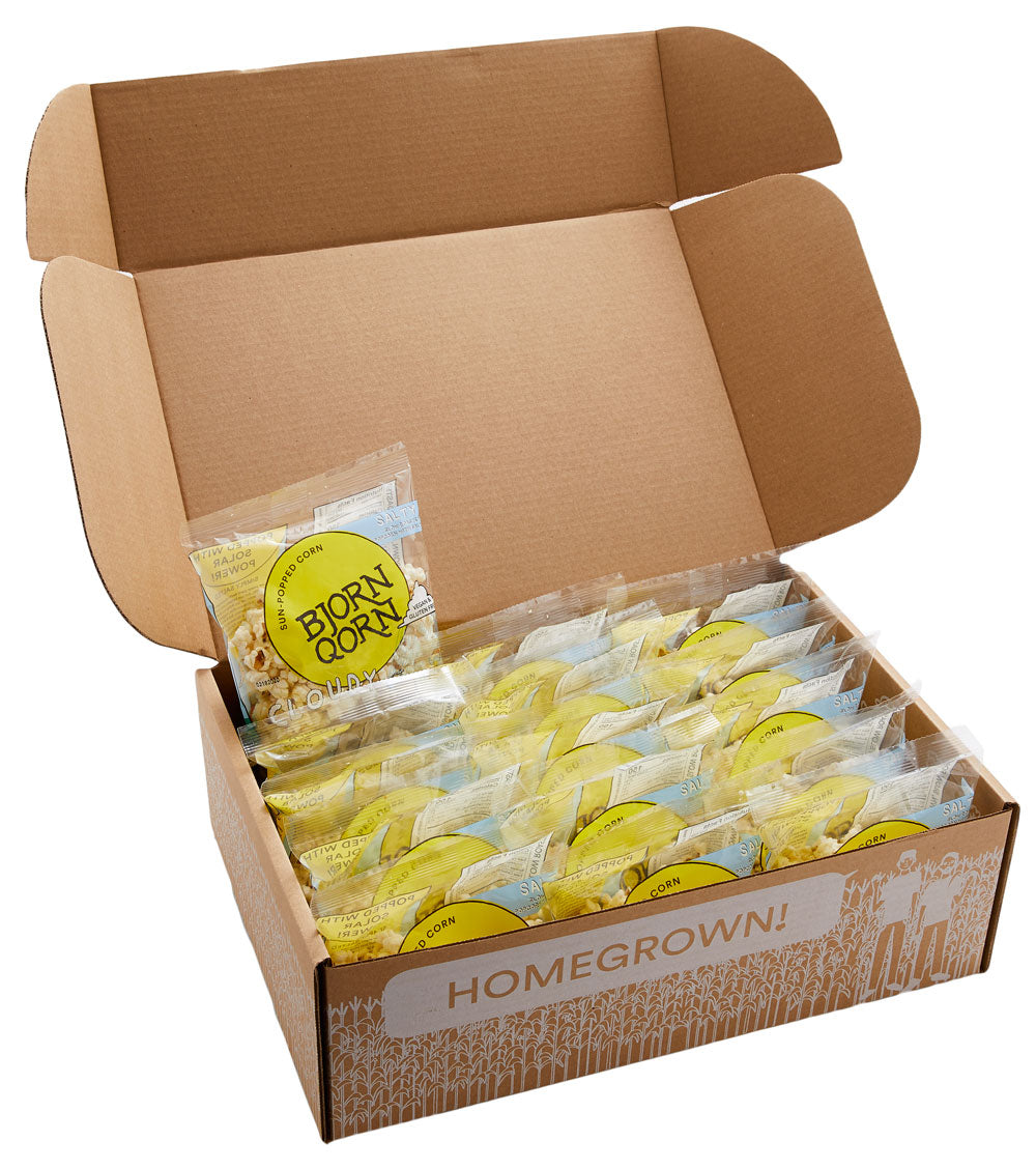 Bjorn Qorn Cloudy Popcorn Bags - 15-Pack x 1oz Bag case
