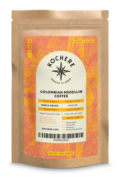 Kochere Coffee Colombian Medellin Single Origin Medium Roast - Dried Orange, Berry Notes