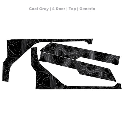 Topographic Upper Door Overlay Kit (Printed Series) - 2021+ Bronco 4 Door