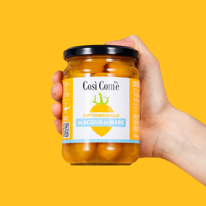 Così Comè, Whole Yellow Datterini Tomatoes in Sea Water, (12.354 oz) 350g