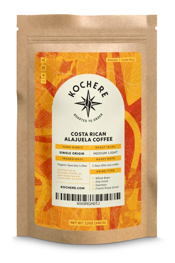 Kochere Coffee Costa Rican Alajuela Medium Light Roast - Sweet Apple, Raisin Notes