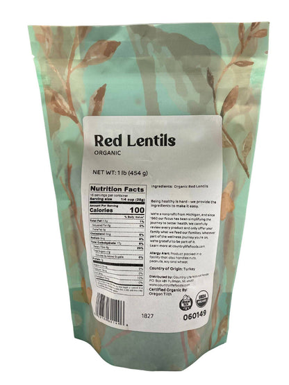 Red Lentils, Split, Organic