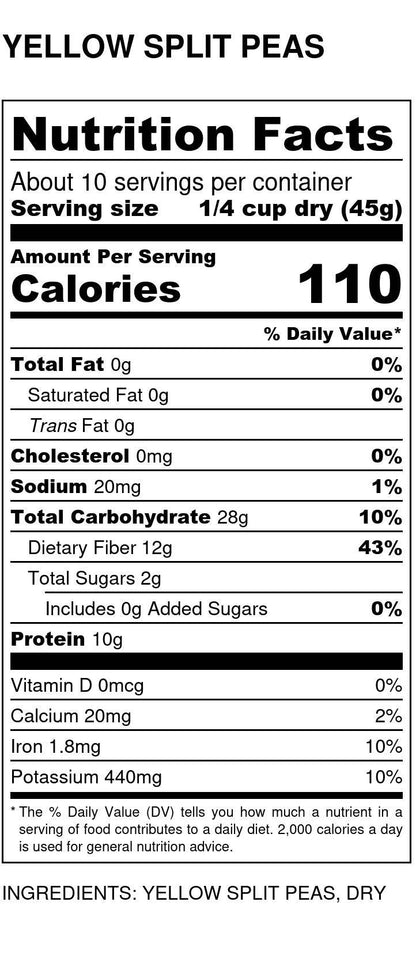 Peas, Yellow, Organic, Split