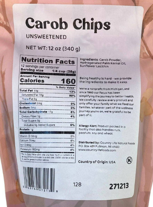 Carob Chips, Unsweetened