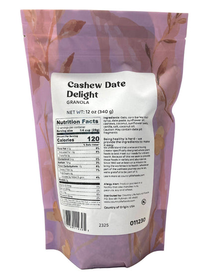 Slow-Baked Cashew Date Granola