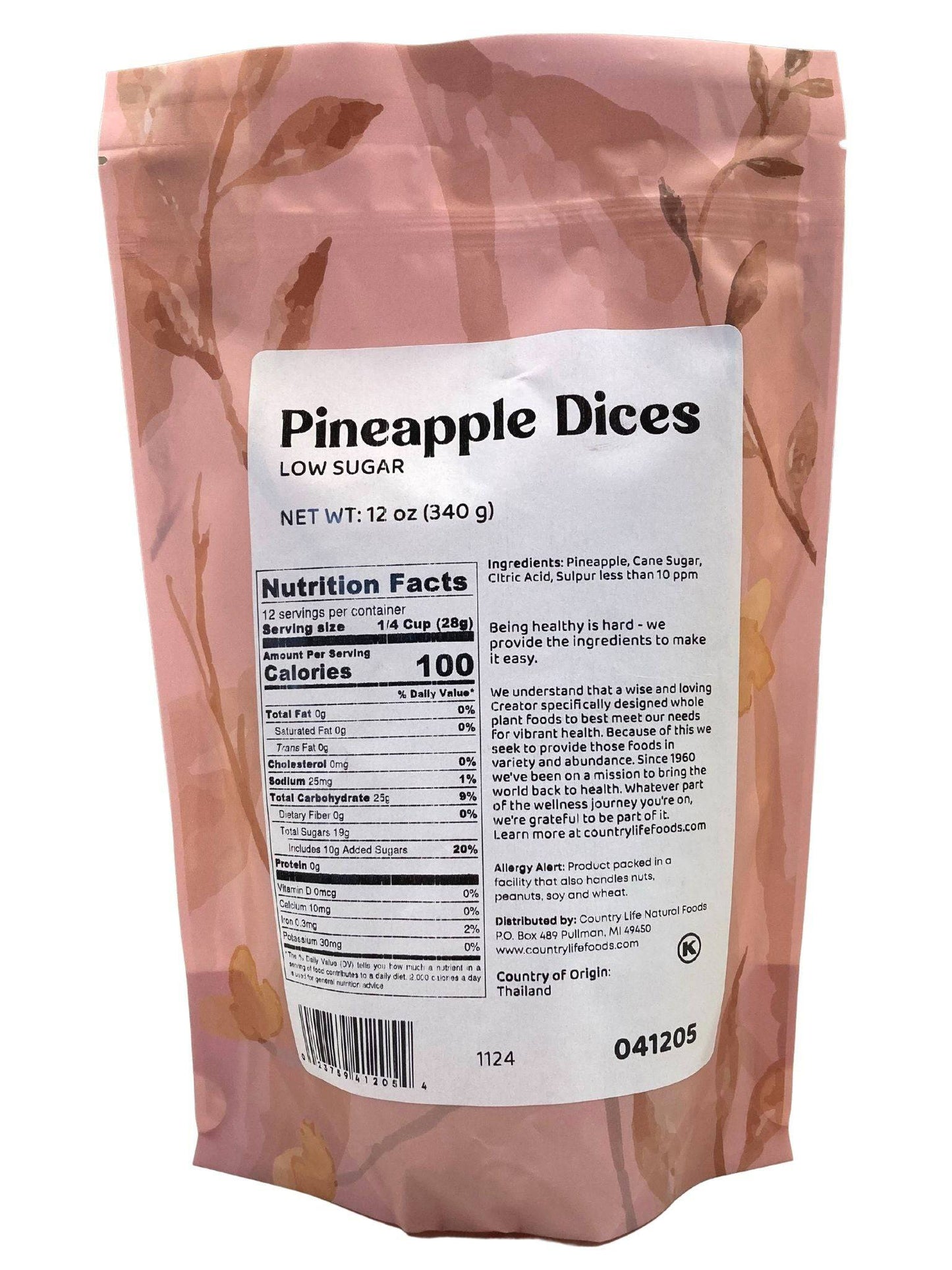 Pineapple Dices, Low Sugar