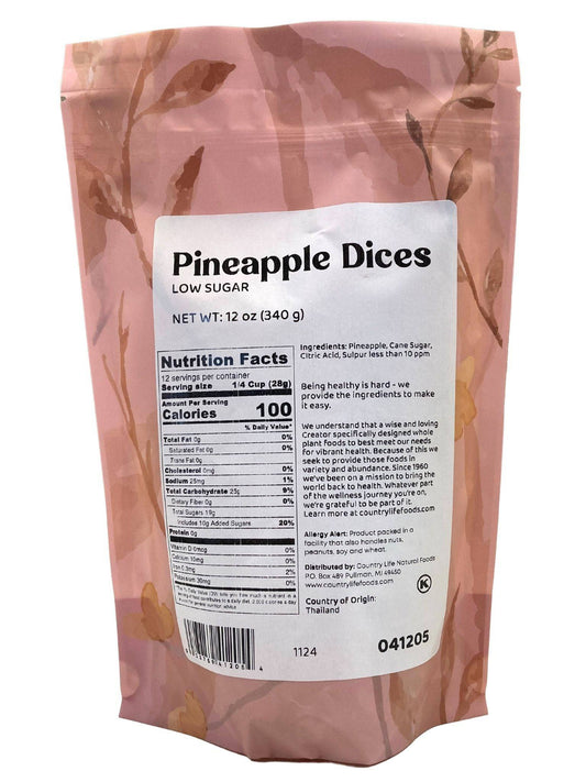 Pineapple Dices, Low Sugar