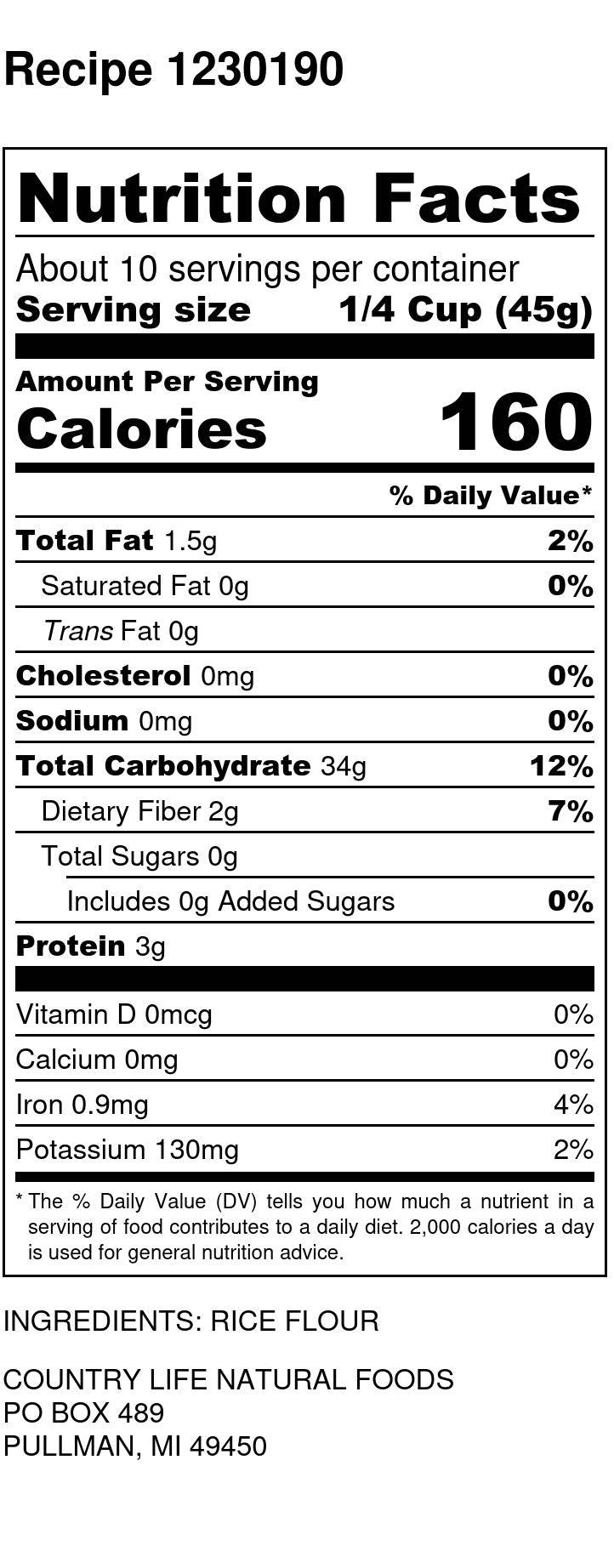 Rice Flour, Brown, Organic