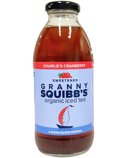 Granny Squibbs Charlie's Cranberry Organic Iced Tea Bottles - 12 bottles x 16oz case