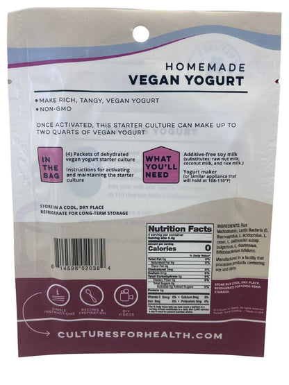 Starter Culture, Yogurt, Vegan