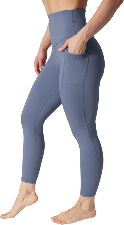 Squat Proof Elastic Free Super High Waisted Tummy Control Ankle Leggings with Pockets