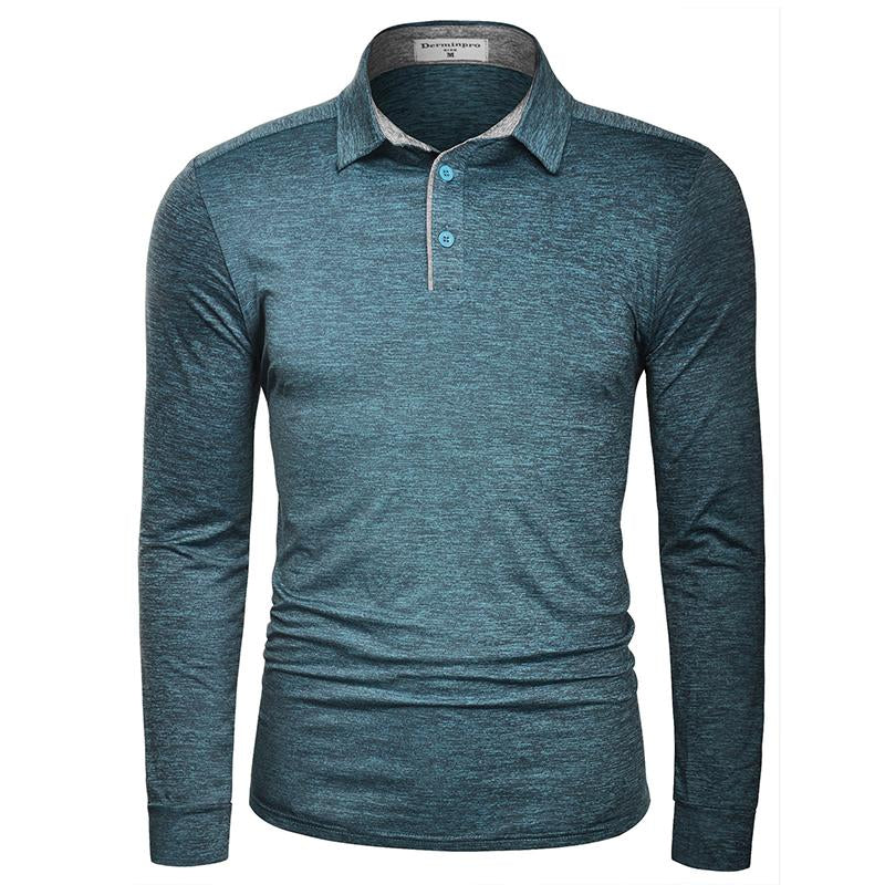 Men'S Solid Shirts New Style Casual Tshirts Polyester Henley Golf Polo Quick Dry Breathable Anit-Wrinkle Full Long Sleeve T-Shrit Tops New Arrival Summer Autumn Tee Menswear Underwear Plain Fabric