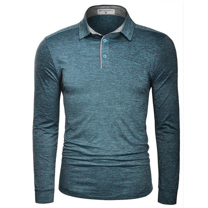 Men'S Solid Shirts New Style Casual Tshirts Polyester Henley Golf Polo Quick Dry Breathable Anit-Wrinkle Full Long Sleeve T-Shrit Tops New Arrival Summer Autumn Tee Menswear Underwear Plain Fabric
