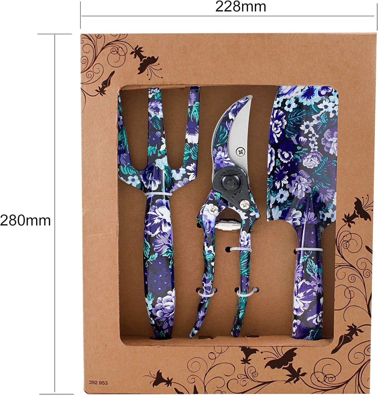 3 Piece Aluminum Garden Tool Set - Trowel, Cultivator, Pruning Shear, Gift Set for Gardening Needs (Purple&Blue)