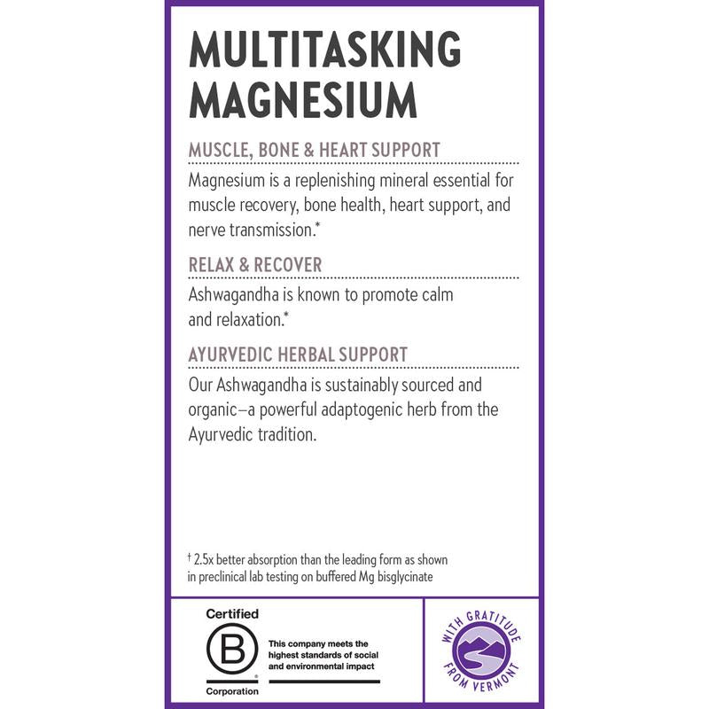 New Chapter Magnesium + Ashwagandha Supplement | 325 Mg with Magnesium Glycinate, 2.5X Absorption, Muscle Recovery, Heart, Bone Health & Relaxation - 30Ct