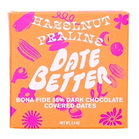 Date Better Snacks - 'Hazelnut Praline' Chocolate Covered Dates (2.4OZ)