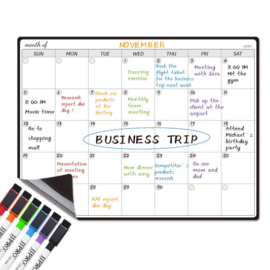 Magnetic Dry Erase Monthly Calendar Whiteboard for Fridge-Reusable Monthly Planning Board for Refrigerator-Refrigerator Organizer with Monthly Calendar Whiteboard
