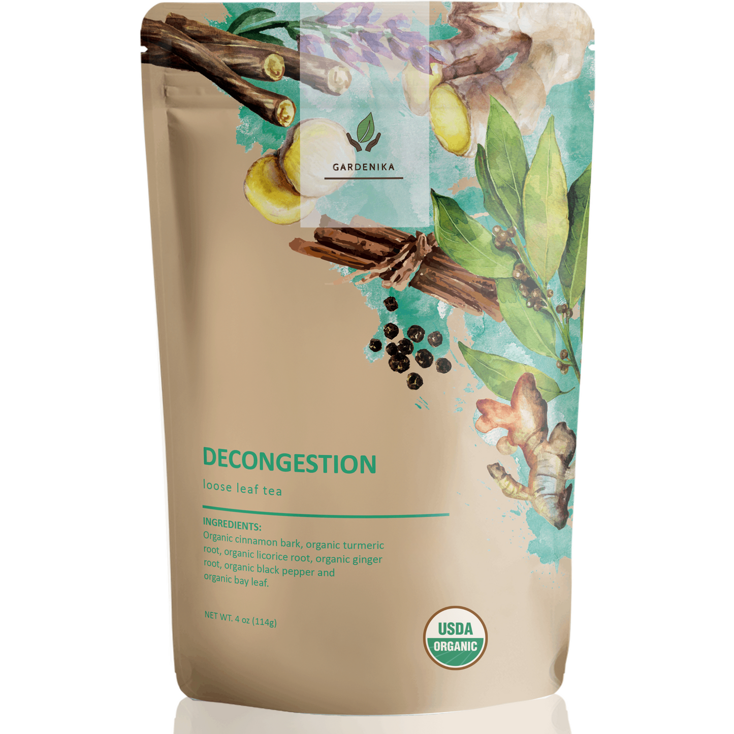 Decongest Loose Leaf Tea, Organic, Kosher, Herbal & Caffeine-Free - 4 oz (114g)