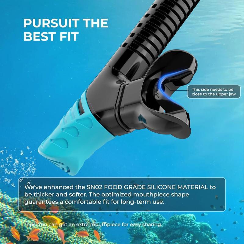 G2RISE SN05 Snorkel Set - Snorkeling Gear Mask with Breath Easy Airflow Tech & Foldable Design for Adults