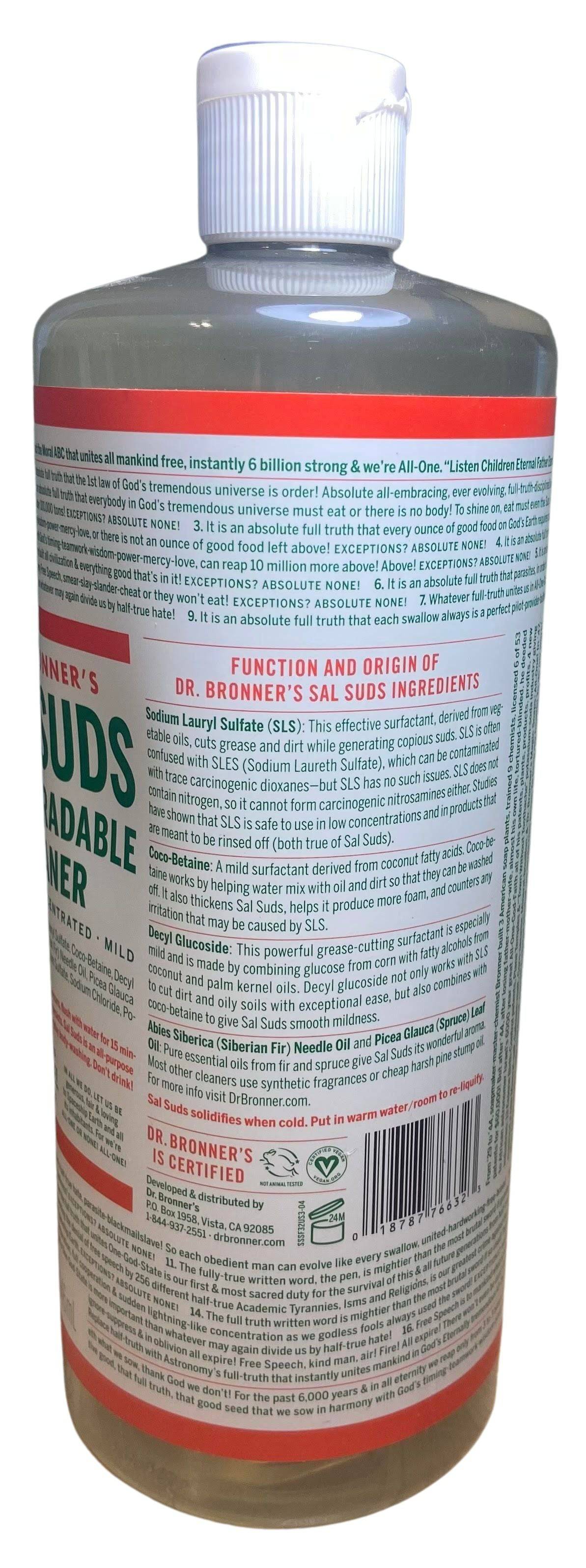 Biodegradable Cleaner, Concentrated, Sal Suds