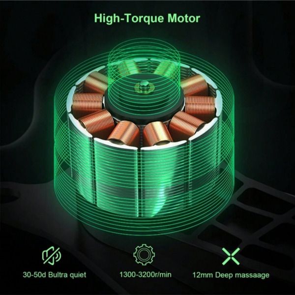 Massage Gun Deep Tissue Percussion Massager for Athletes,Handheld Body Back Muscle Massager Gun with 8 Massage Heads